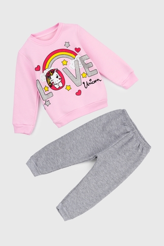 Фото Костюм (світшот+штани) для дівчинки Baby Show 2807 110 см Рожевий (2000990021397W)
