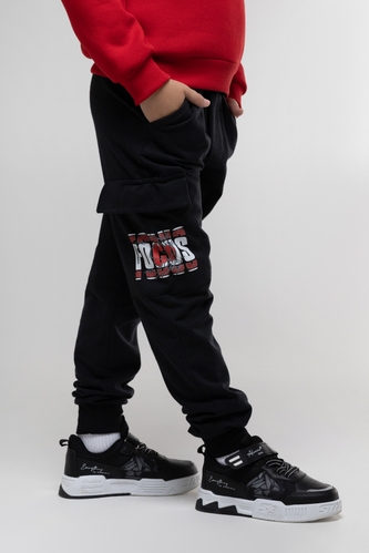 Фото Спортивні штани з принтом для хлопчика Pitiki 228-13 152 см Чорний (2000990120533D)