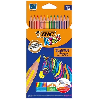 Олівці 12 кол. BIC Kids Evolution Stripes 102/8325666/9505221 (3086123499102)