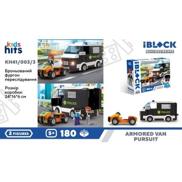 Іграшка Конструктор IBLOCK JUNIOR Kids Hits KH41/003/3 180 деталей Різнокольоровий (4897126754117)