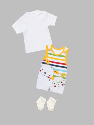 Фото Песочник + футболка для малышей Mini Papi 1172 68 см Желтый (2000990599339A)