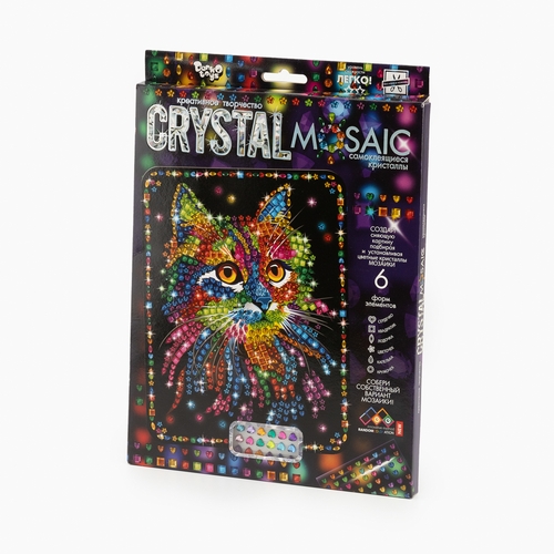 Фото Комплект креативного творчества CRYSTAL MOSAIC Кошка Danko Toys CRM-01-02 Разноцветный (2000989844709)