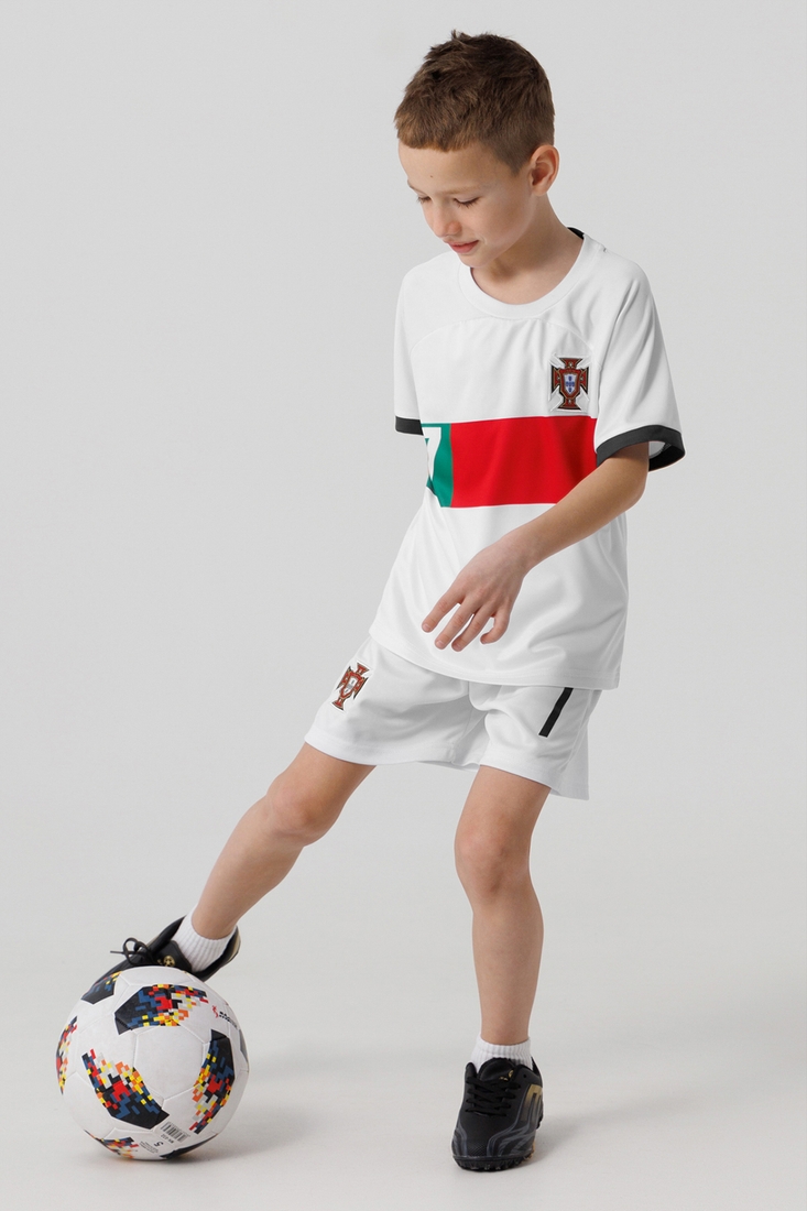 Фото Футбольная форма для мальчика BLD ПОРТУГАЛИЯ RONALDO 152 см Белый (2000990367075A)