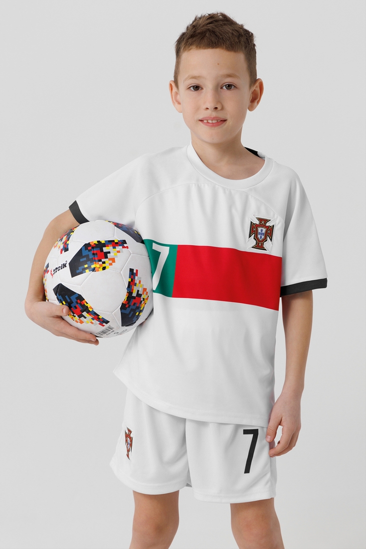 Фото Футбольна форма для хлопчика BLD ПОРТУГАЛІЯ RONALDO 110 см Білий (2000990366986A)