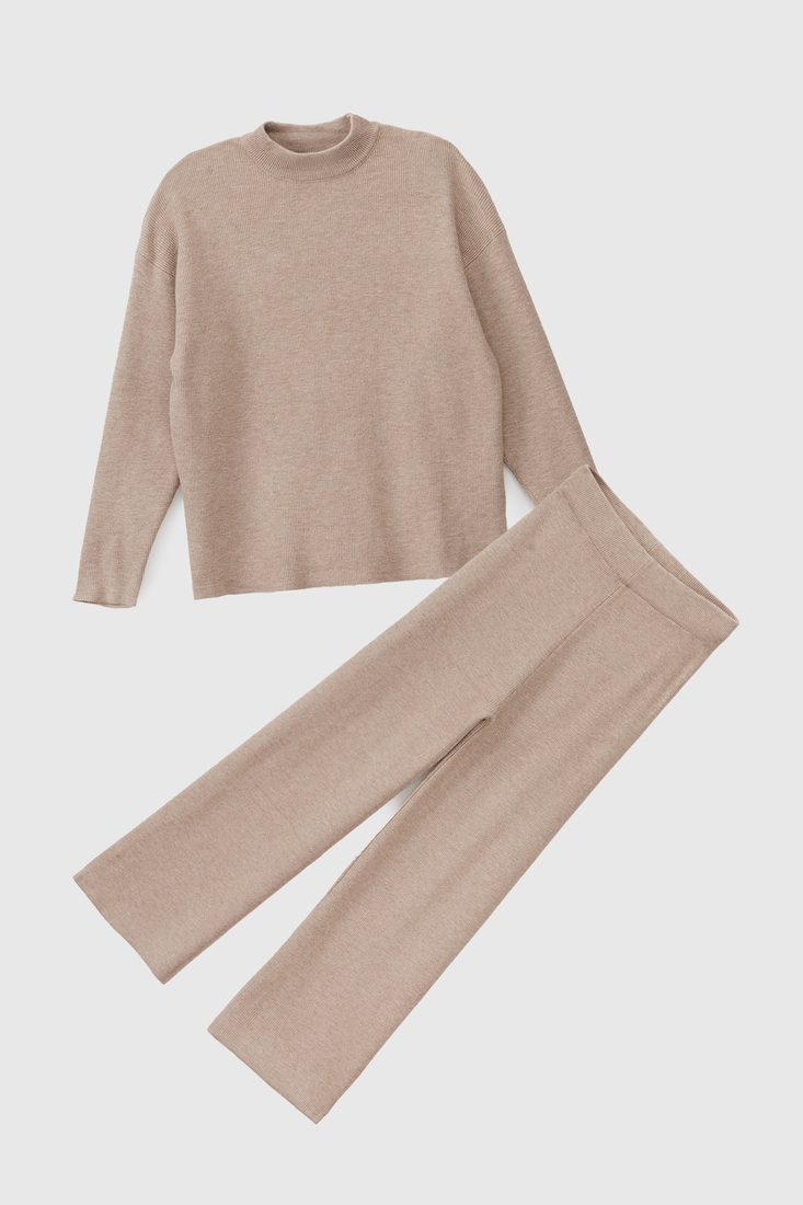 Фото Костюм свитер+штаны для девочки Lizi 2363A 158 см Капучино (2000990615473W)