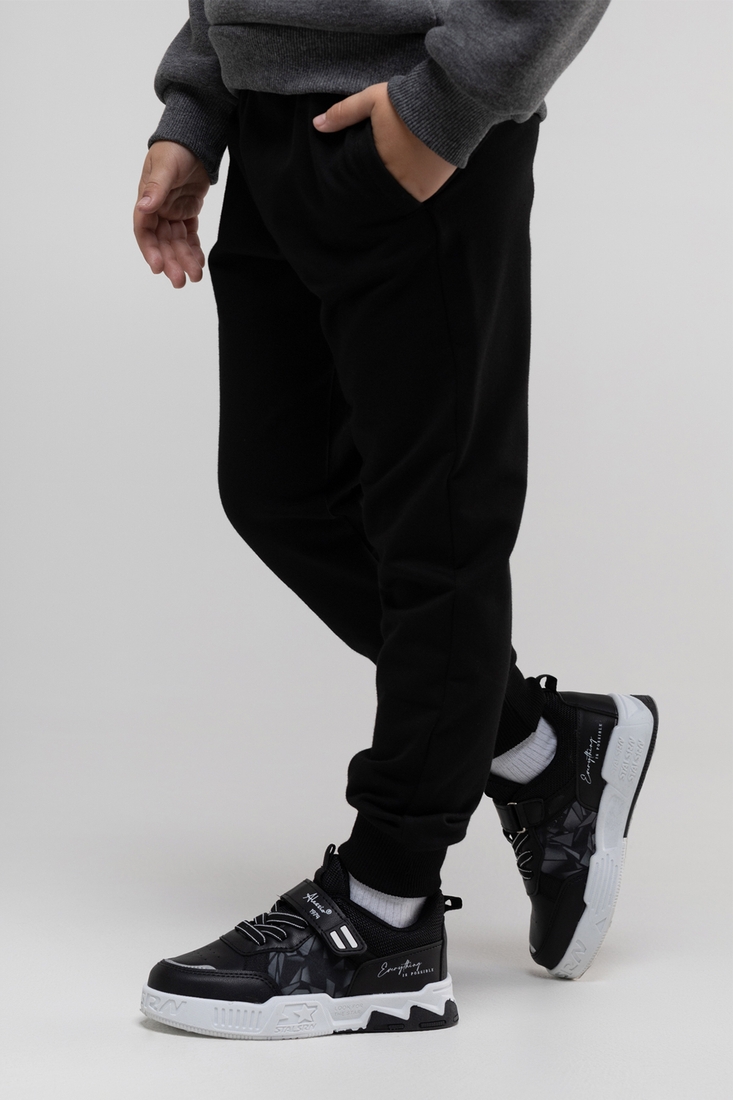 Фото Спортивные штаны однотонные для мальчика Deniz 500 98 см Черный (2000990055828D)