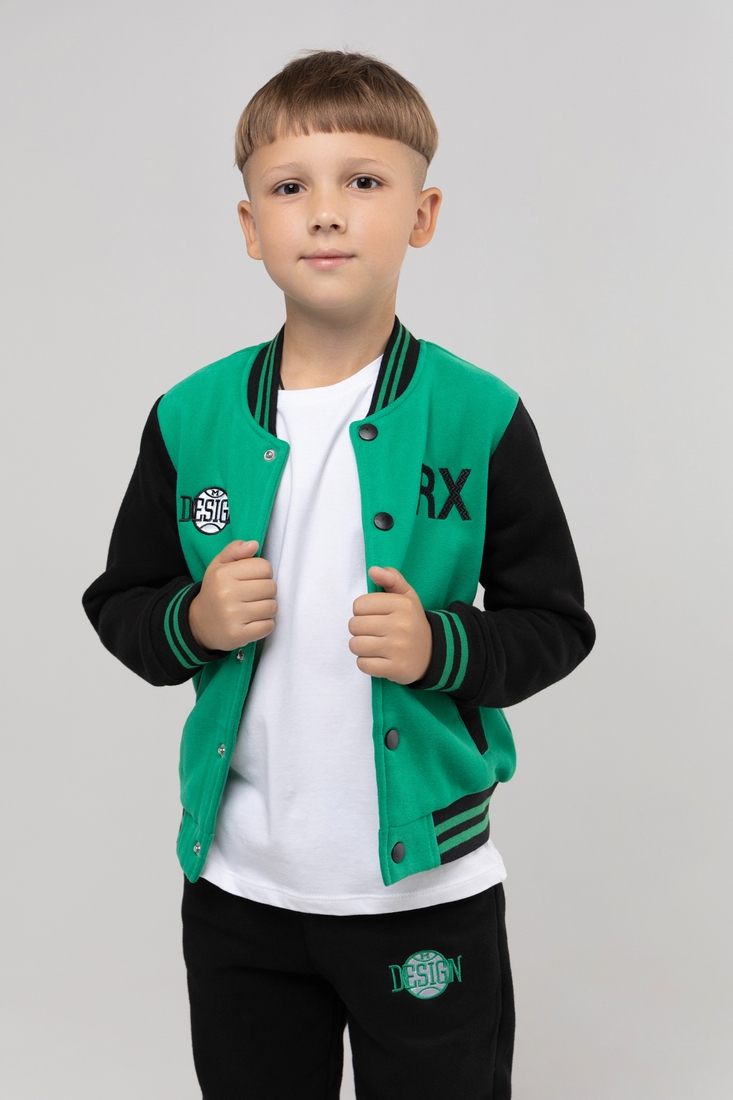 Фото Спортивний костюм для хлопчика (кофта, штани) Lizi 591 116 см Зелений (2000989981107W)