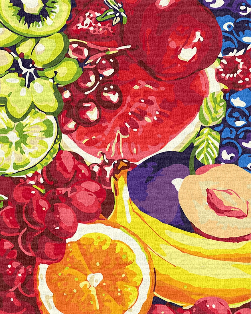 Фото Набор для росписи номеров. Цветы "Сладкие фрукты" КНО2937 40х50 см (4823104309123)