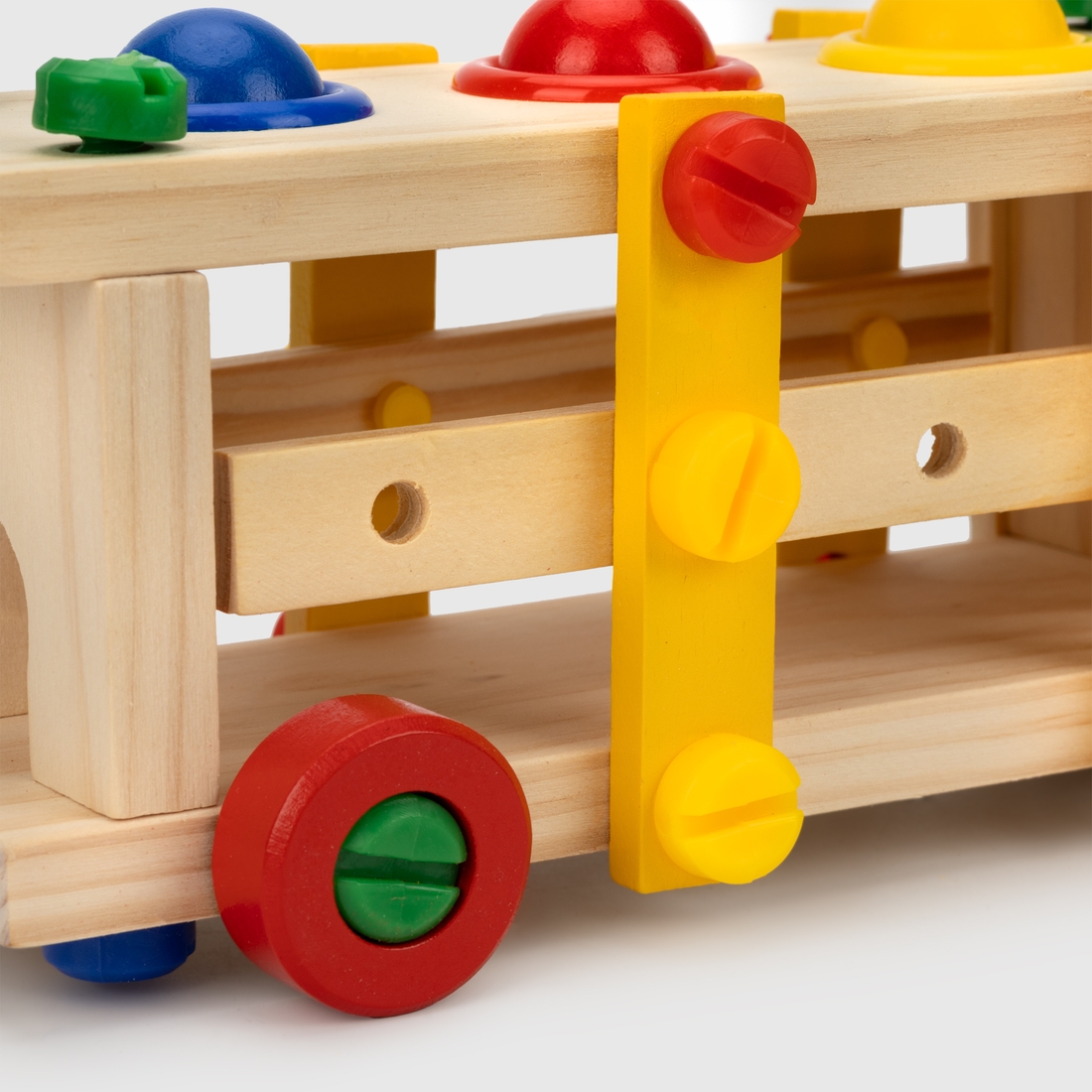 Фото Игрушка деревянная "Стучащая машина" JHTOY-058 Разноцветный (2002014993567)