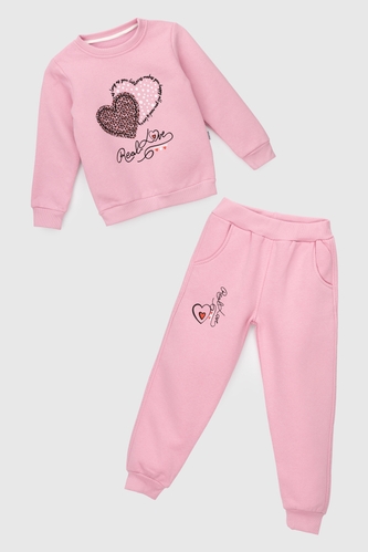 Фото Костюм малявка для дівчинки (світшот+штани) Baby Show 1102 116 см Рожевий (2000990093929W)