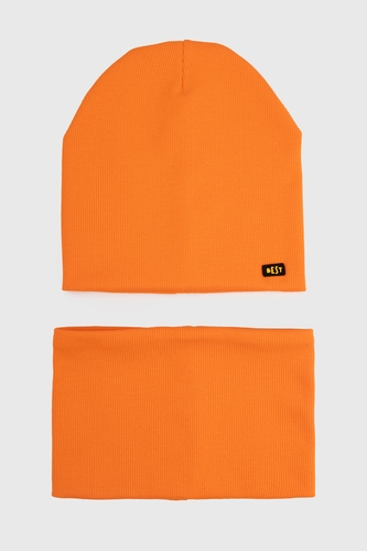 Фото Набор шапка+снуд для мальчика Kraft Best Оранжевый (2000990453983D)