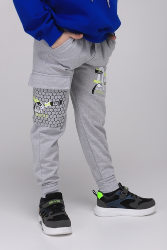 Фото Спортивні штани для хлопчика однотонні Pitiki 228-16 134 см Світло-сірий (2000989523420D)