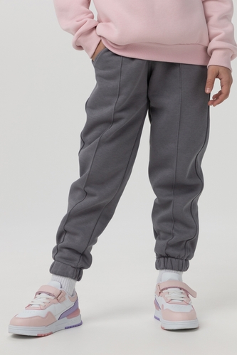 Фото Спортивні штани однотонні для дівчинки ANGELOS LX-274 158 см Сірий (2000990147059W)