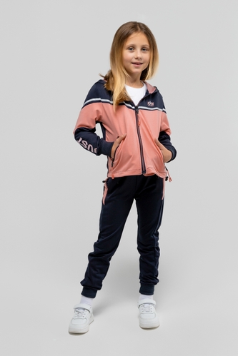 Фото Спортивний костюм для дівчинки S&D 6775 кофта + штани 146 см Персиковий (2000989917670D)