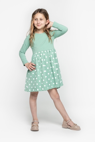 Фото Платье с узором для девочки Toontoy 22259 116 см Зеленый (2000989638841D)