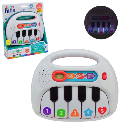 Фото Музична іграшка KH15/001 Орган Kids Hits батарейки, форми, кольори, цифри, 4 навчальні режими (2000989914044)