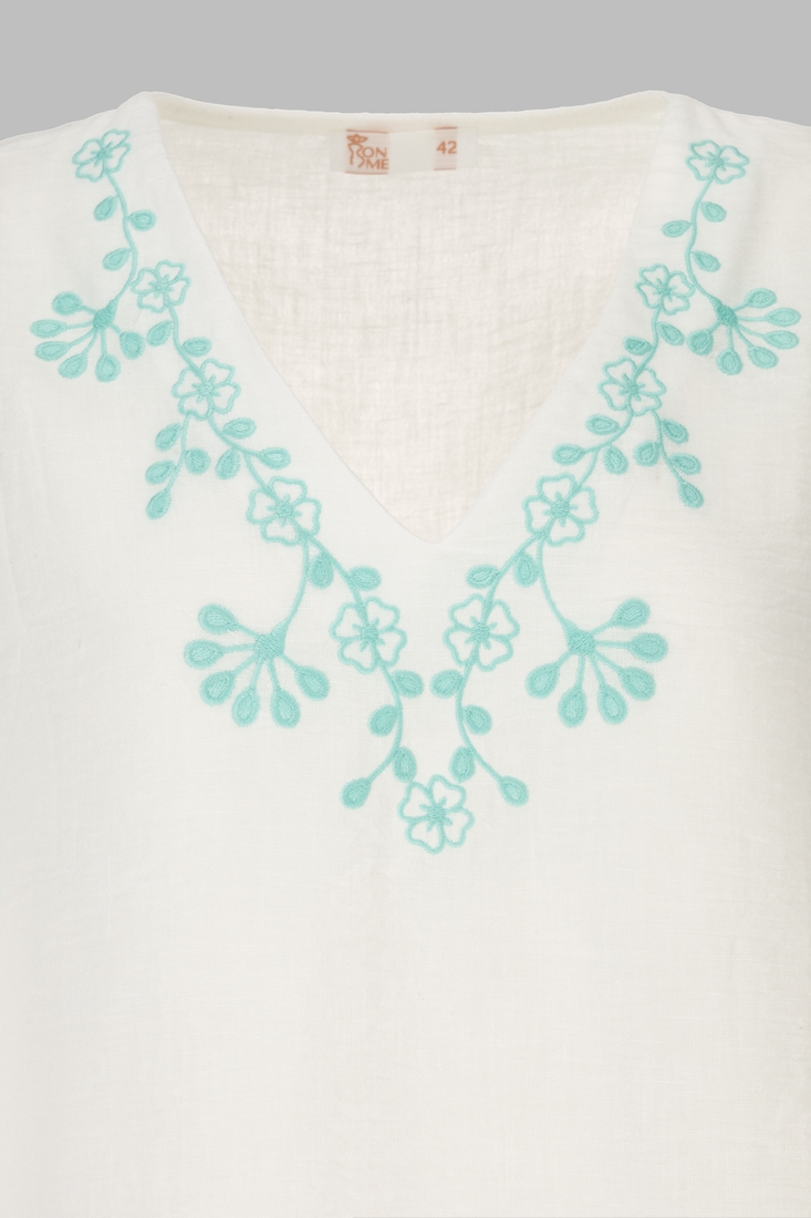 Фото Рубашка вышиванка женская Park karon 23038 44 Бело-зеленый (2000990404480A)
