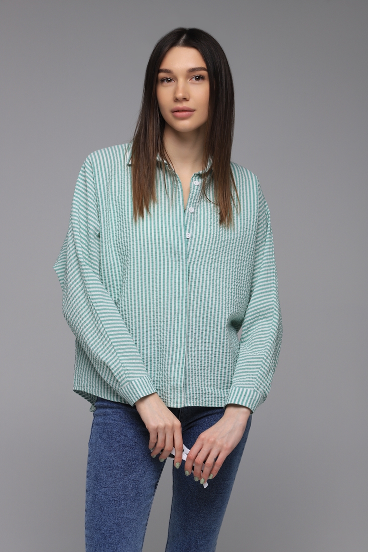 Фото Рубашка с узором женская Crep 90628 M Зеленый (2000989497646D)