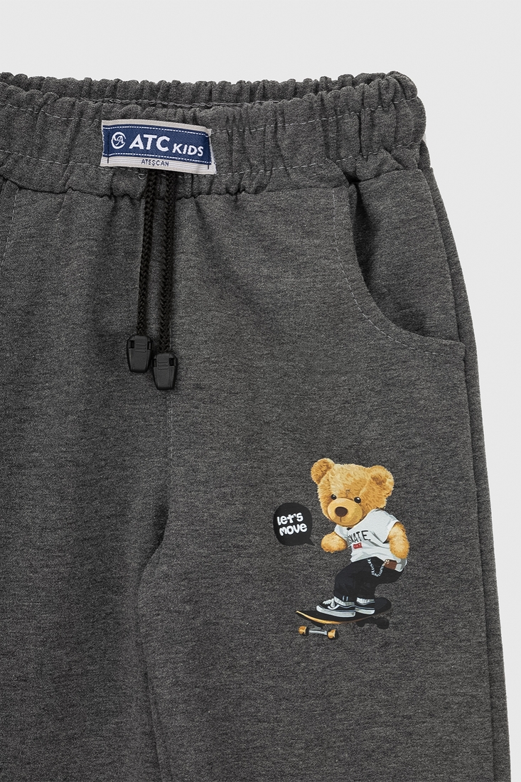 Фото Спортивные штаны с принтом для мальчика Atescan 805 104 см Серый (2000990131591D)