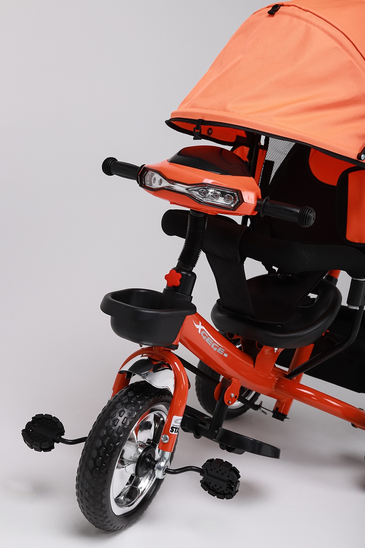 Фото Велосипед 3-х колесный с капором, родительская ручка CBI6161 Оранжевый (2000989529279)