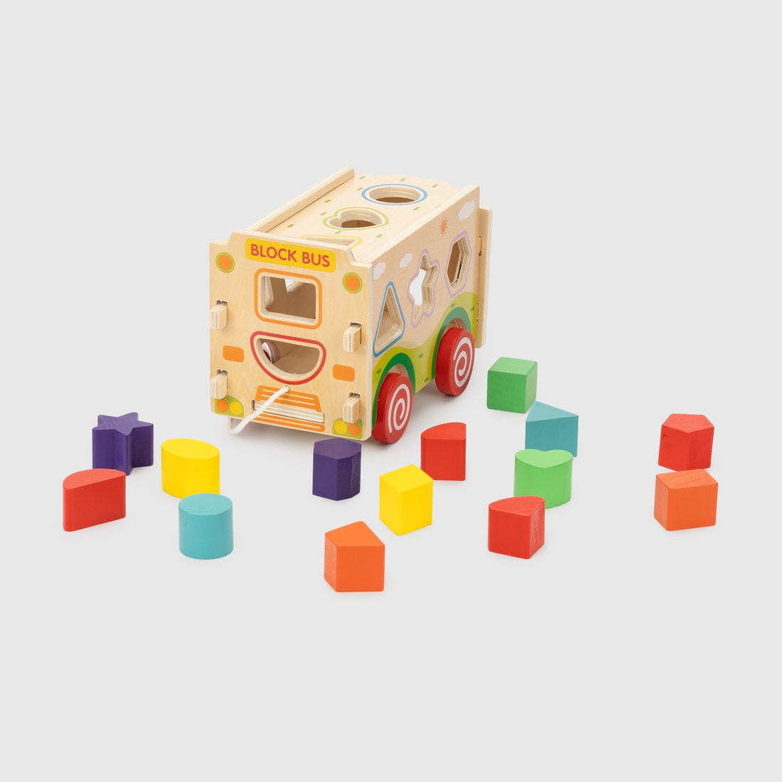 Фото Игрушка деревянная "Машинка-сортер" MWZ-5079 Разноцветный (2002014992720)