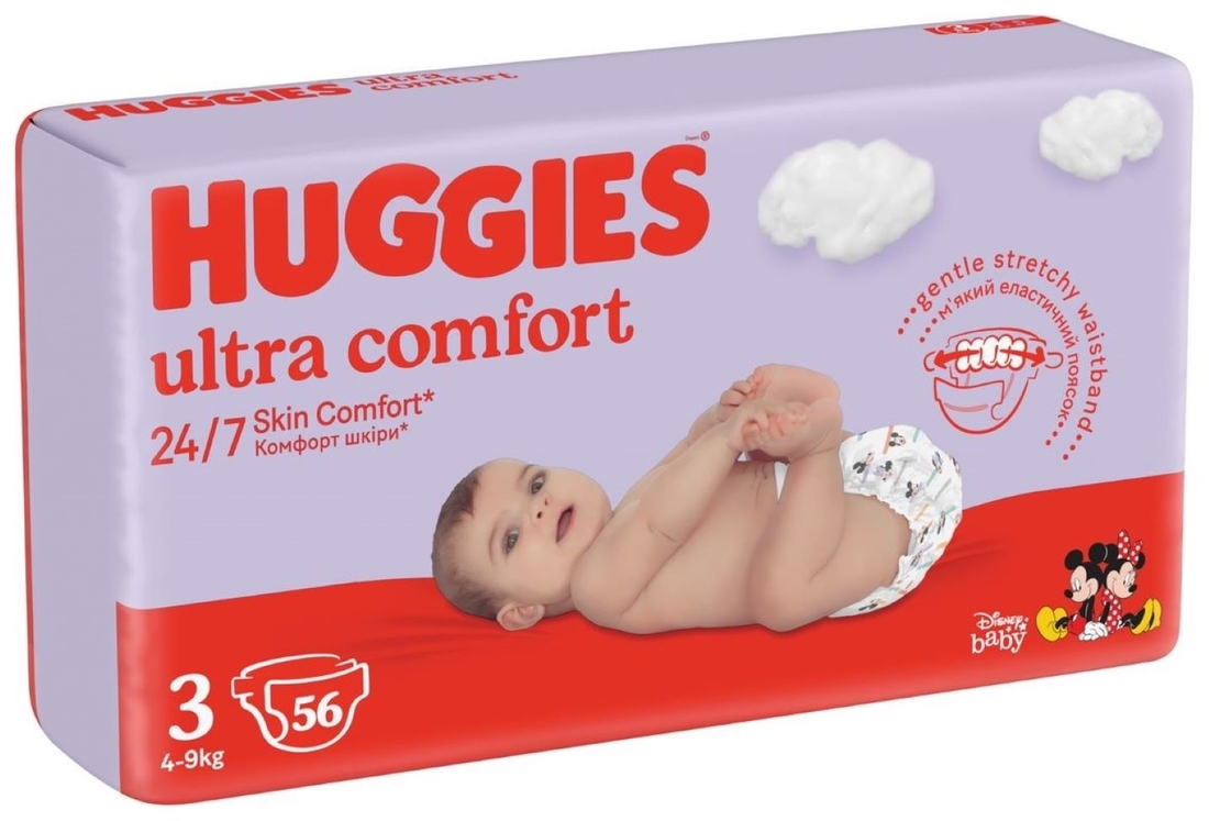 Фото Подгузники Huggies Ultra Comfort 3 Jumbo 4-9 кг 56 шт. (5029053567570)