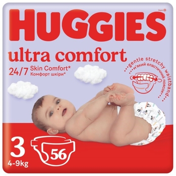 Фото Підгузки Huggies Ultra Comfort 3 Jumbo 4-9 кг 56 шт. (5029053567570)