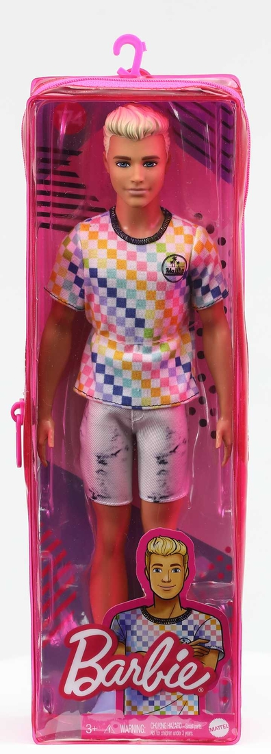Фото Лялька Barbie Fashionistas Кен Модник в кольоровий футболці і білих шортах (GRB90) (887961900392)