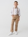 Костюм для мальчика (рубашка+штаны+подтяжки) Mini Papi 3190 128 см Бежевый (2000990489524D) Фото 1 из 20