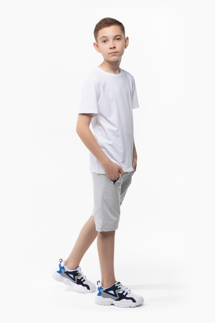 Фото Капри спортивные с принтом для мальчика Pitiki 5708 152 см Светло-серый (2000989839194S)