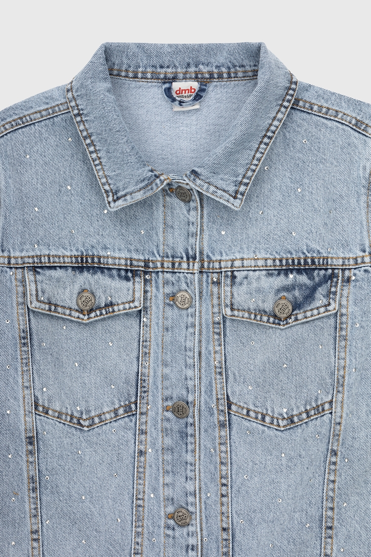 Фото Куртка джинсова для дівчинки DMB 9094 164 см Блакитний (2000990265845D)