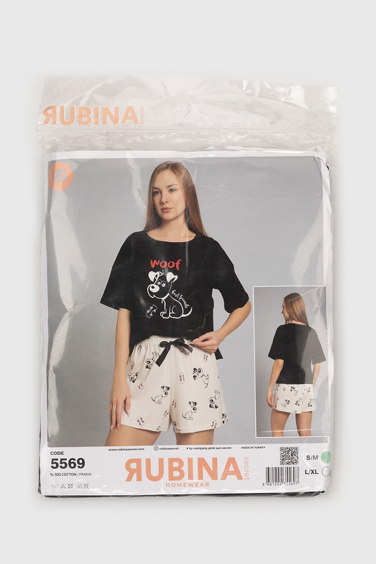 Фото Пижама женская RUBINA 5569 L/XL Черно-бежевый (2000990483348A)