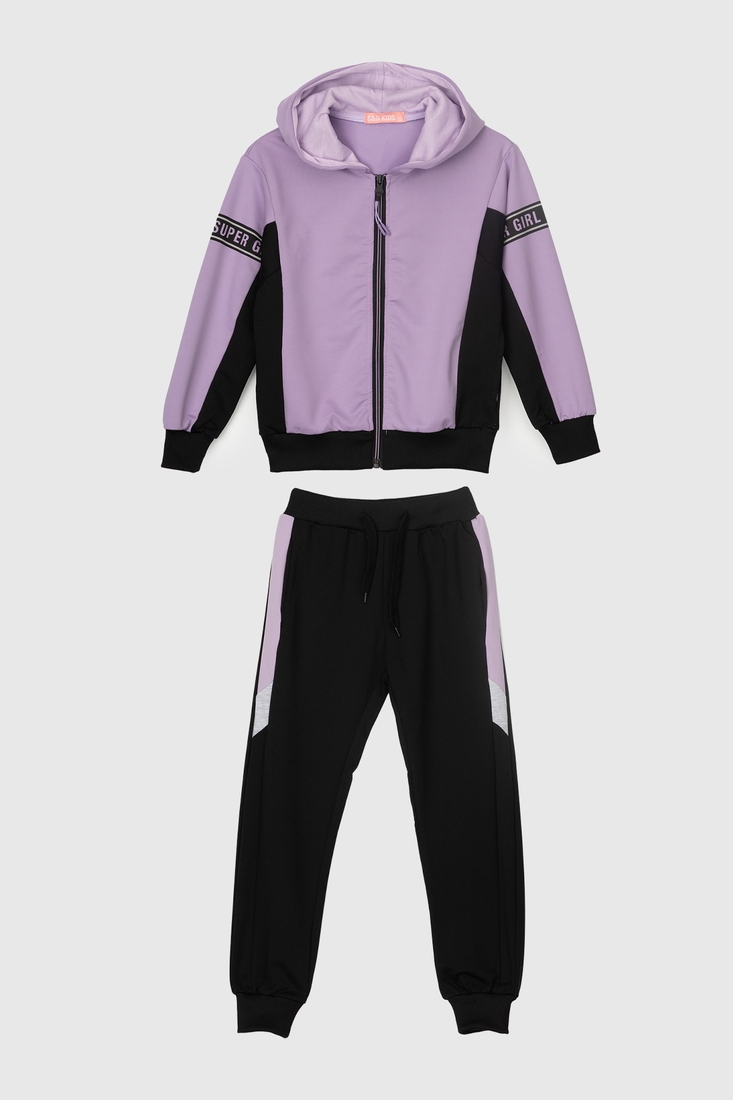 Фото Спортивний костюм для дівчинки S&D 6776 кофта + штани 116 см Бузковий (2000989917335D)