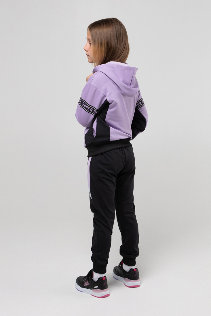Фото Спортивний костюм для дівчинки S&D 6776 кофта + штани 116 см Бузковий (2000989917335D)