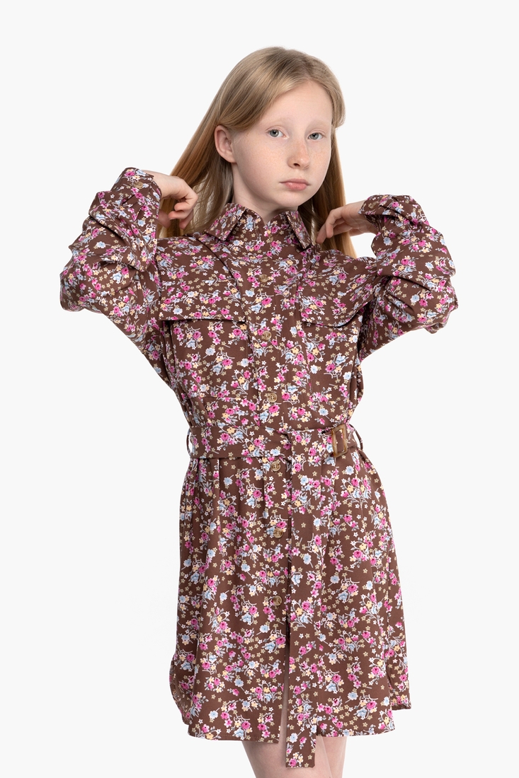 Фото Платье с узором для девочки Tais №9 164 см Кофейный (2000989586241D)