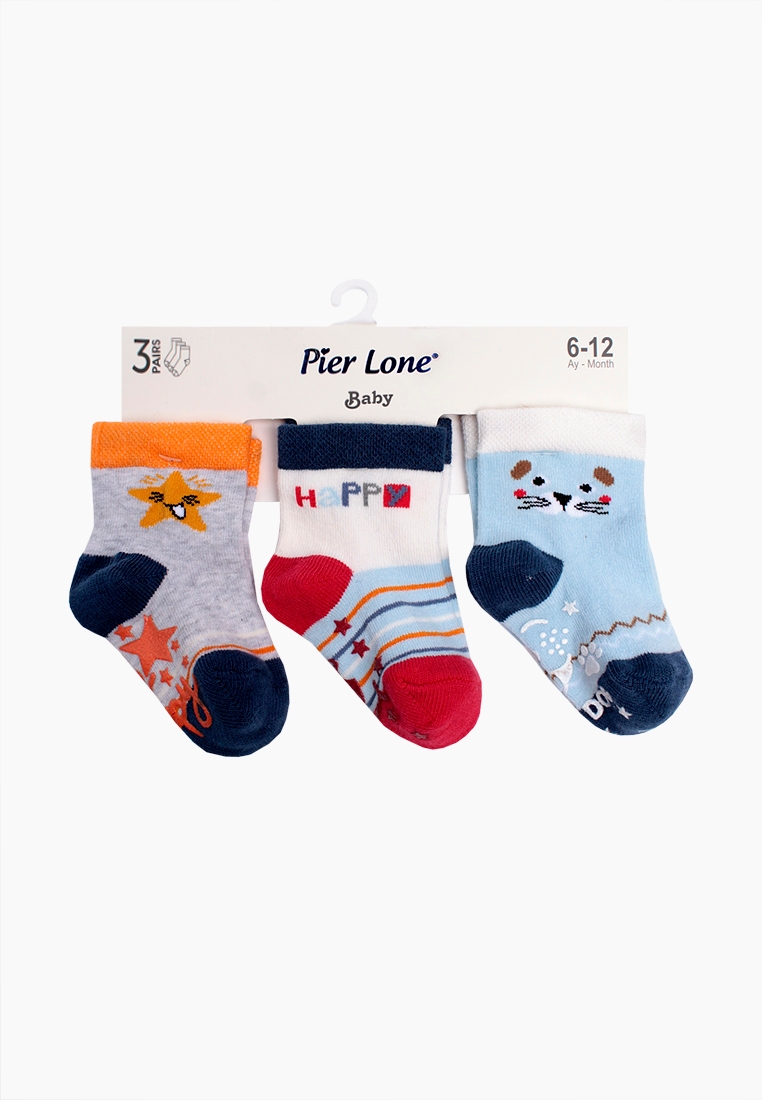 Фото Шкарпетки для хлопчиків,0-6 місяців. Pier Lone P-531 Різнокольоровий (3 шт набір) (2000904212101A)