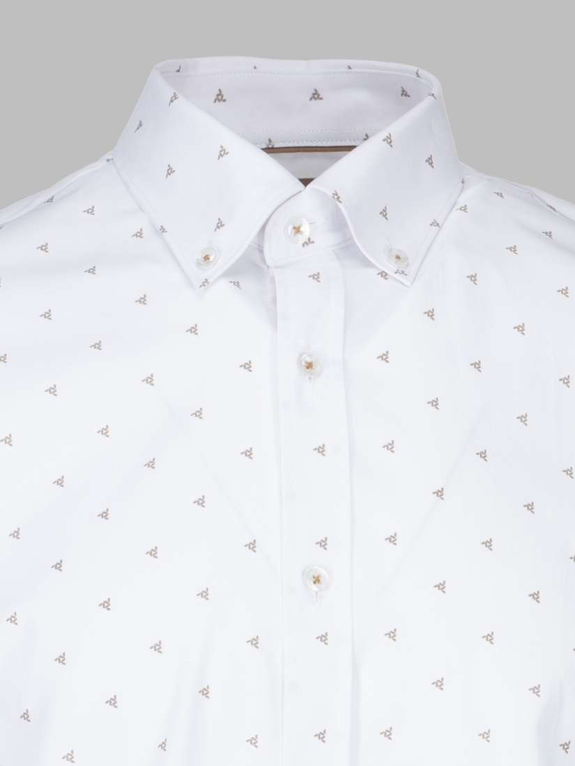 Фото Рубашка классическая с узором мужская Nacar 68031 S Белый (2000990414816D)
