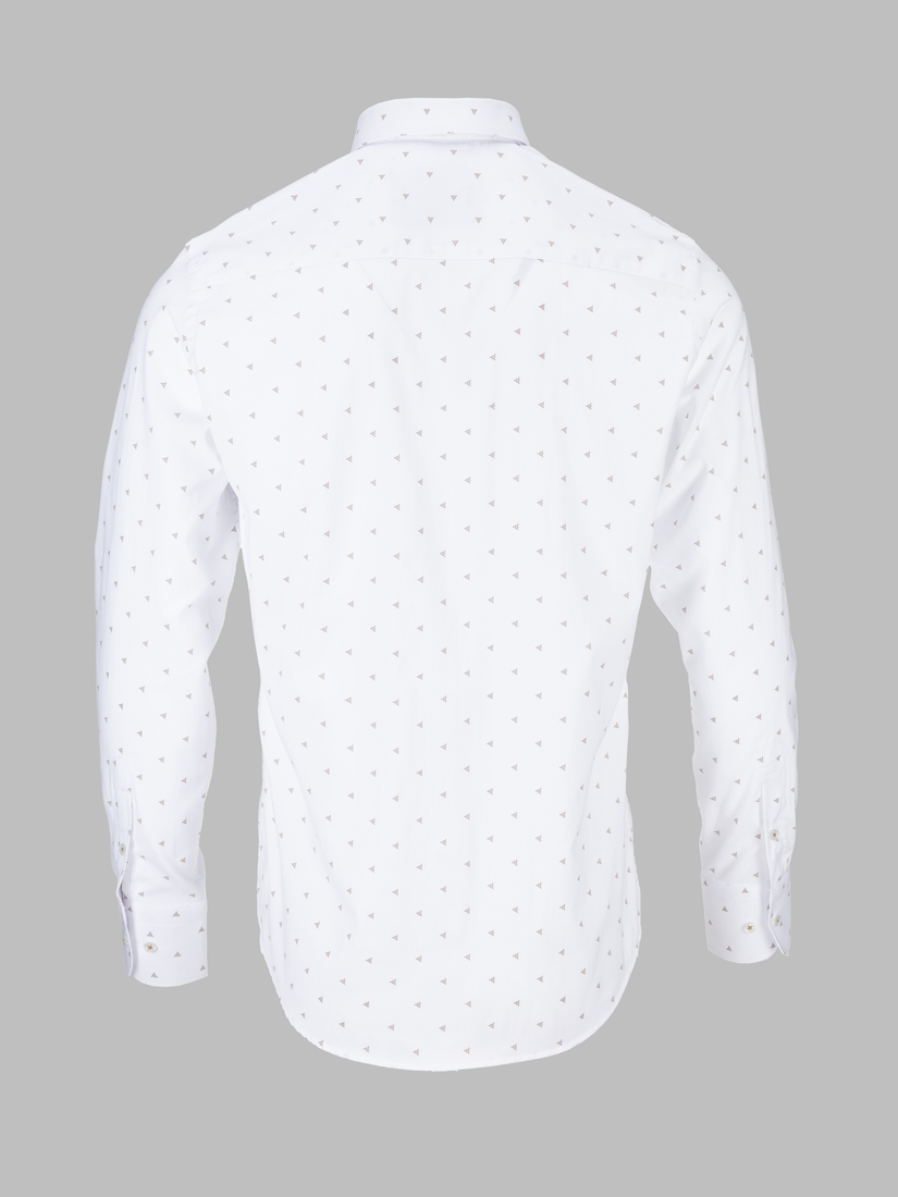 Фото Рубашка классическая с узором мужская Nacar 68031 S Белый (2000990414816D)