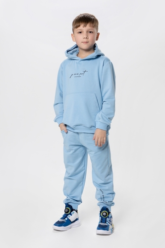 Фото Костюм для мальчика (худи+штаны) Ecrin 2501 140 см Голубой (2000990239754D)