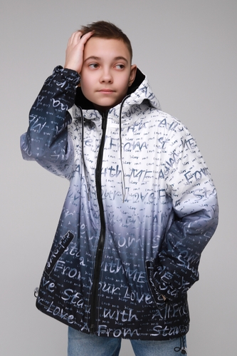 Фото Куртка для хлопчика двостороння A8252 164 см Білий (2000989397489D)