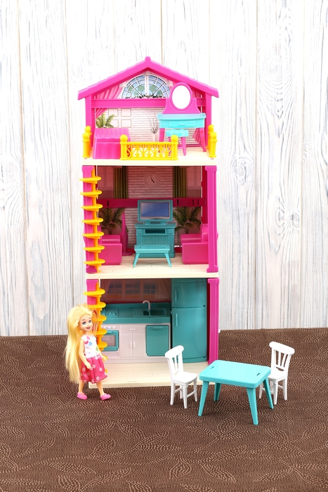 Кукольный домик Paremo для Барби Муза (16 предметов мебели, лестница, лифт, качели) PD315-01