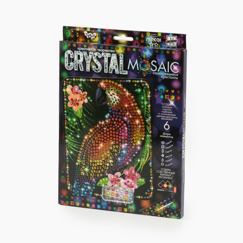 Фото Комплект креативного творчества CRYSTAL MOSAIC Попугай Danko Toys CRM-01-10 Разноцветный (2000989844792)