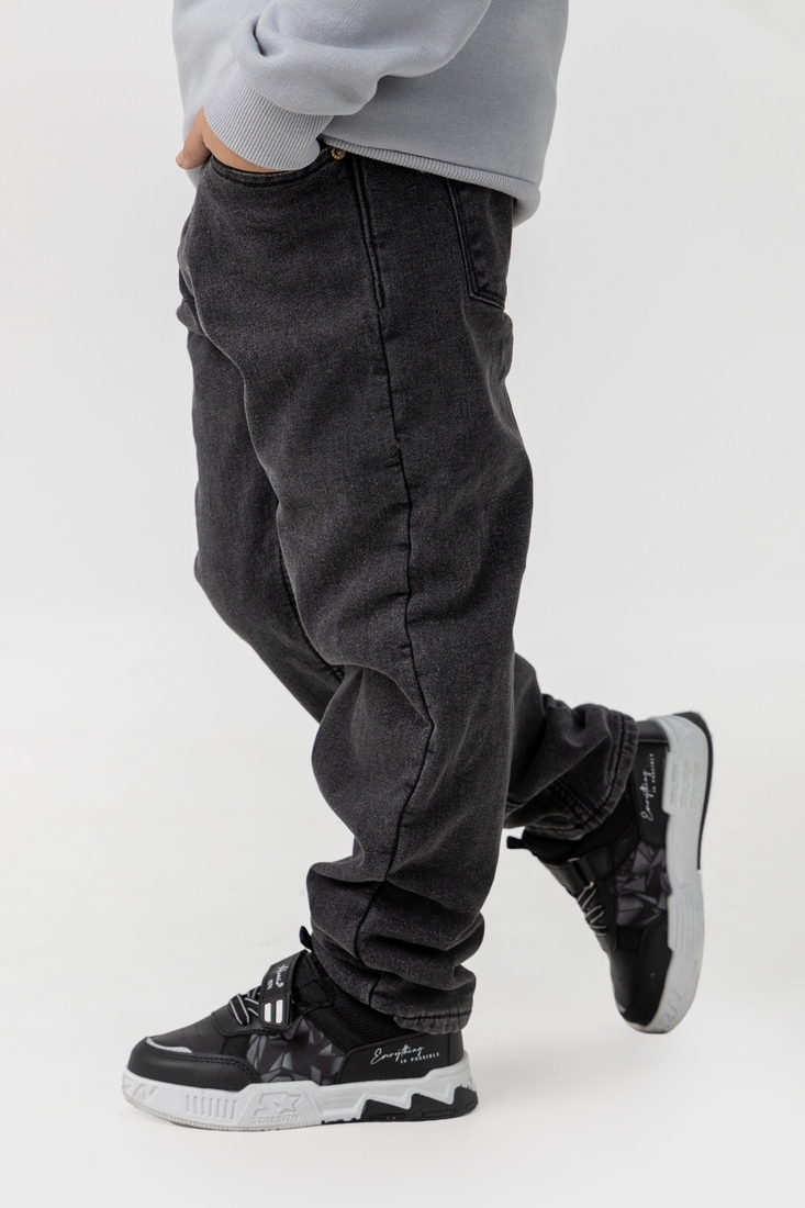 Фото Джинсы с манжетом для мальчика Неслухнянки HR-9178 170 см Черный (2000990202895W)