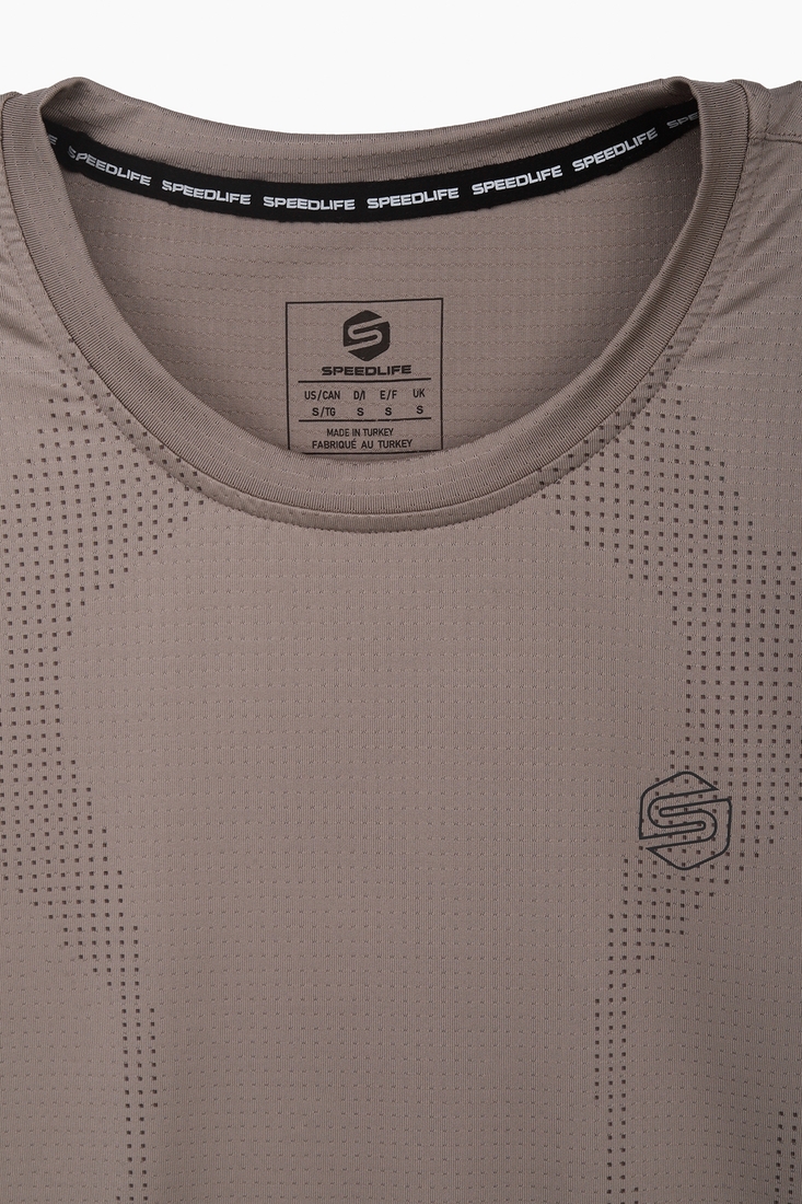 Фото Фитнес футболка однотонная мужская Speed Life XF-1506 2XL Бежевый (2000989516545A)