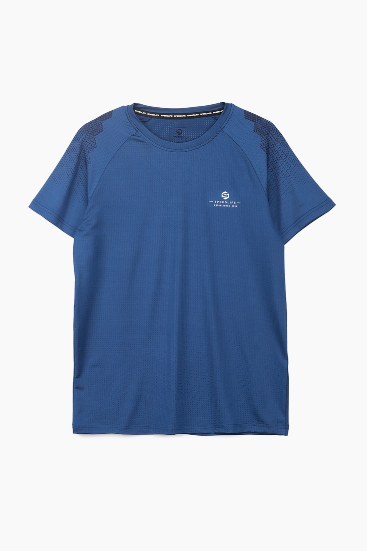 Фото Фітнес футболка однотонна чоловіча Speed Life XF-1512 S Синій (2000989516606A)