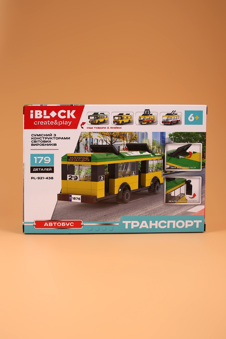 Фото Конструктор детский Автобус IBLOCK PL-921-438 Разноцветный (2000989445838)