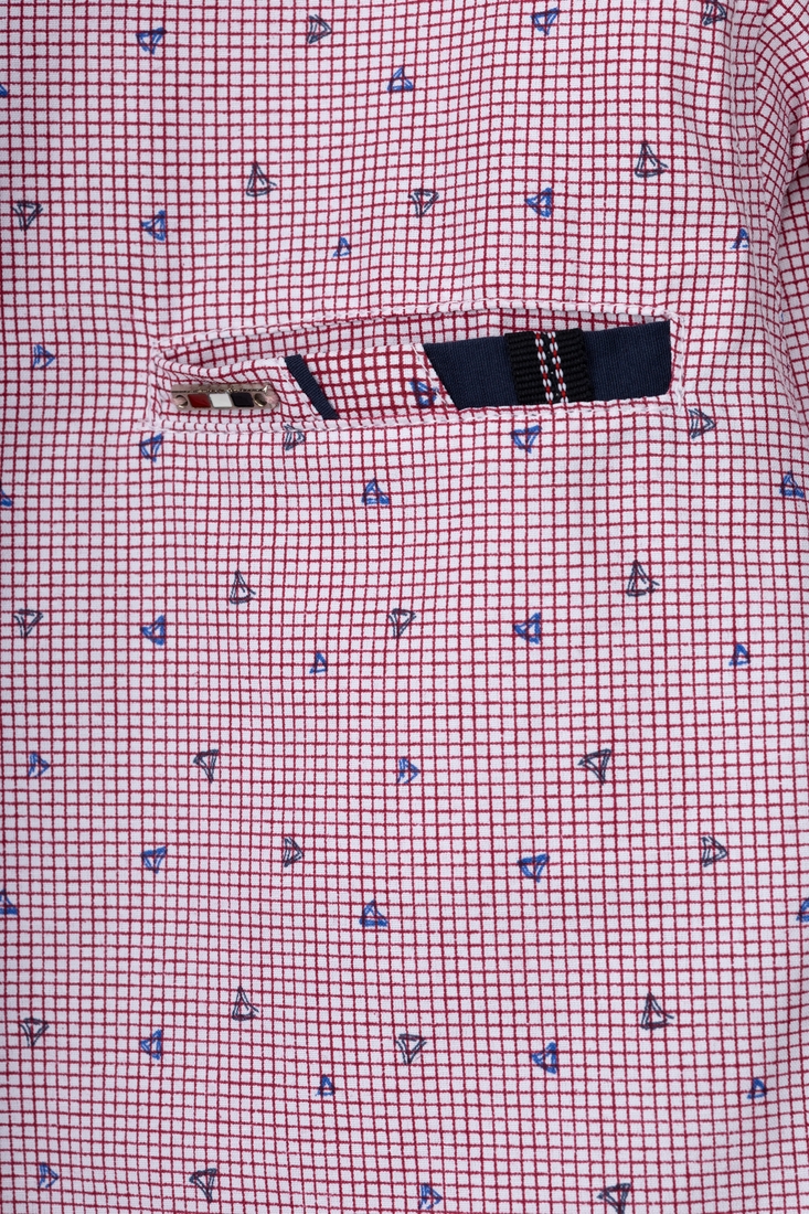 Фото Рубашка с узором для мальчика Redpolo G20206 134 см Красный (2000904697373D)