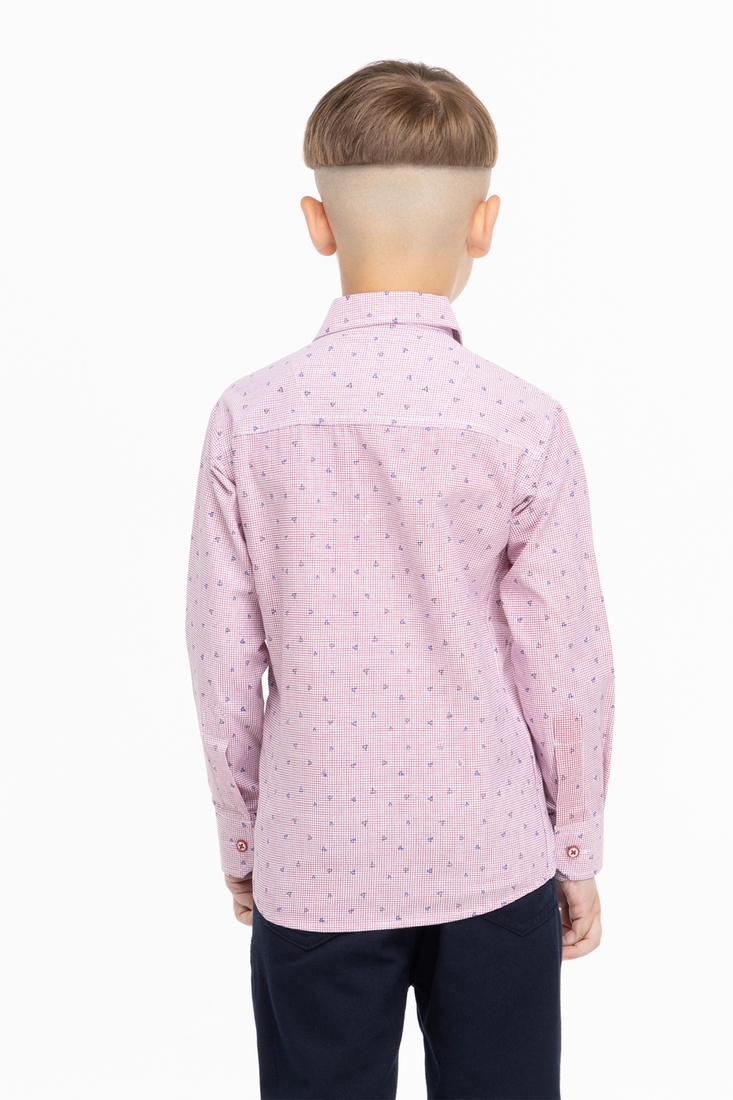 Фото Рубашка с узором для мальчика Redpolo G20206 110 см Красный (2000904697335D)