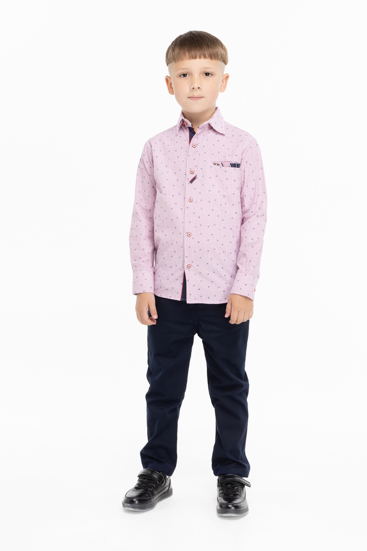 Фото Сорочка з візерунком для хлопчика Redpolo G20206 134 см Червоний (2000904697373D)