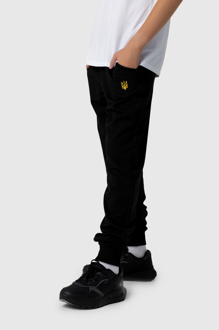 Фото Спортивні штани патріотичні для хлопчика Deniz Герб-1 146 см Чорний (2000990055989D)